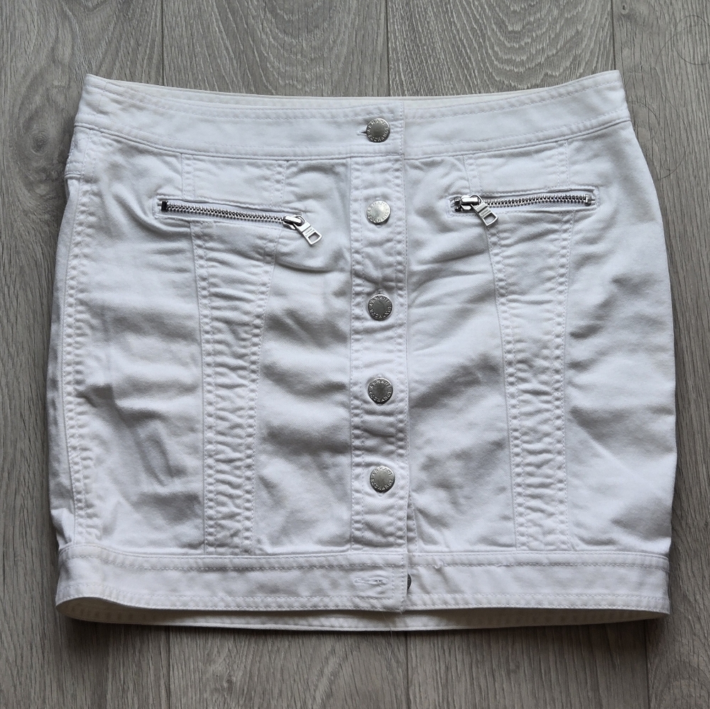 Armani Exchange White Denim Skirt
